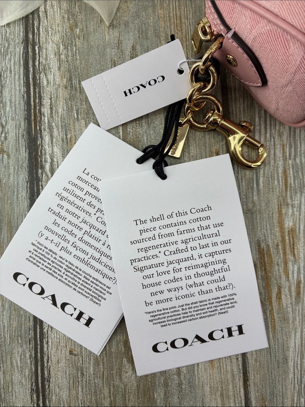 Coach Mini Rowan Bag Charm In Signature Denim Purse - Picture 4 of 7